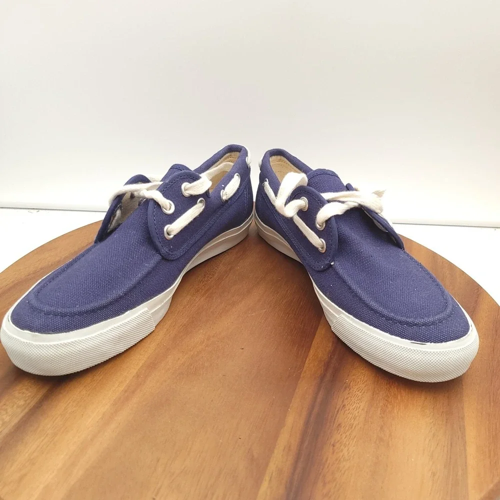 Timberland Boat Shoes Mens 7.5 Blue Canvas Deck Shoes‎